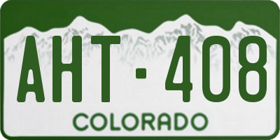 CO license plate AHT408