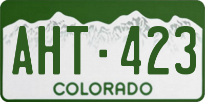 CO license plate AHT423