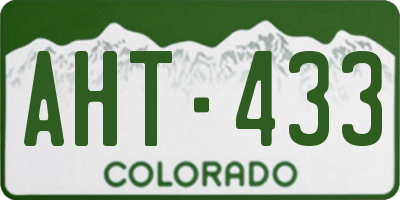 CO license plate AHT433