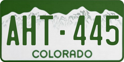 CO license plate AHT445