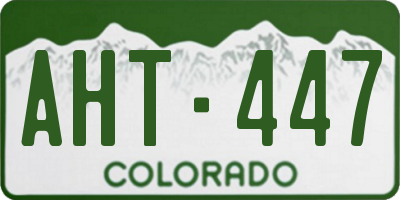CO license plate AHT447