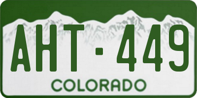CO license plate AHT449