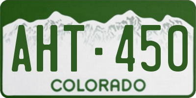 CO license plate AHT450