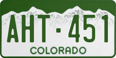CO license plate AHT451