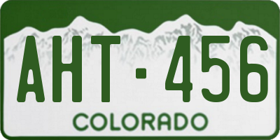 CO license plate AHT456