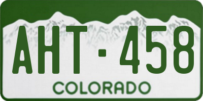 CO license plate AHT458