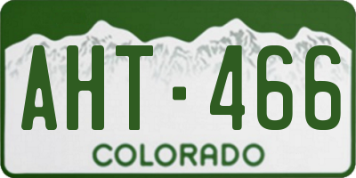 CO license plate AHT466