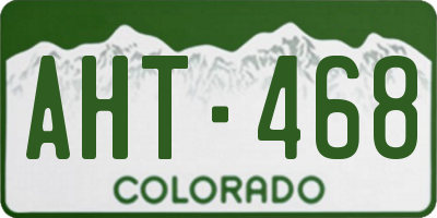 CO license plate AHT468