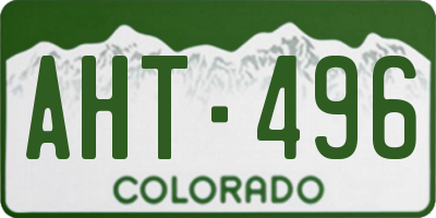 CO license plate AHT496
