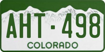 CO license plate AHT498