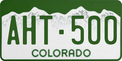 CO license plate AHT500