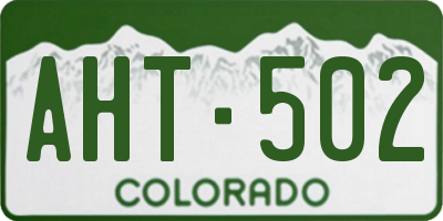 CO license plate AHT502