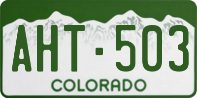 CO license plate AHT503