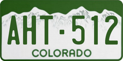 CO license plate AHT512