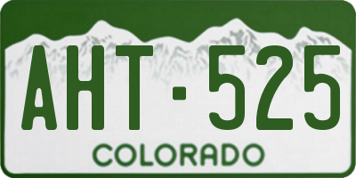 CO license plate AHT525