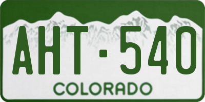 CO license plate AHT540