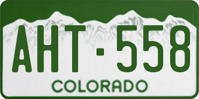 CO license plate AHT558