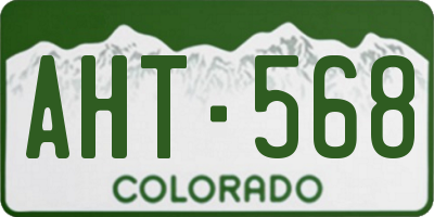 CO license plate AHT568