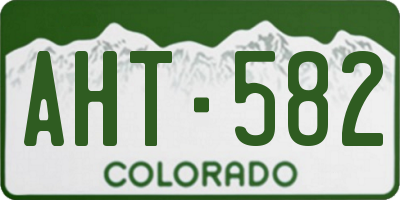 CO license plate AHT582