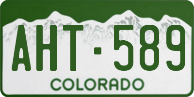 CO license plate AHT589
