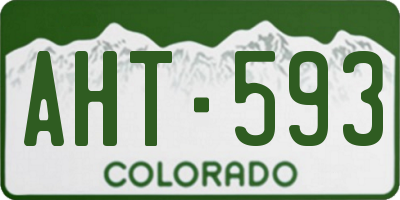 CO license plate AHT593