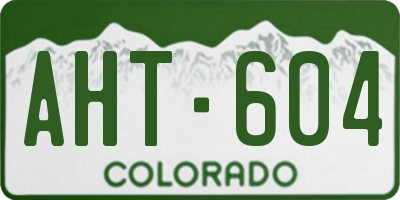 CO license plate AHT604