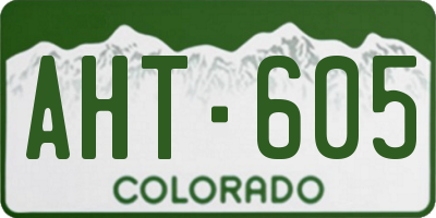 CO license plate AHT605