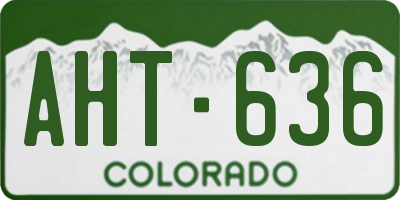 CO license plate AHT636