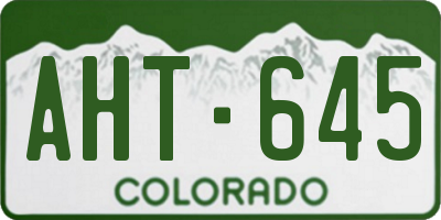 CO license plate AHT645