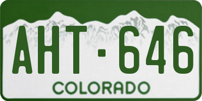 CO license plate AHT646