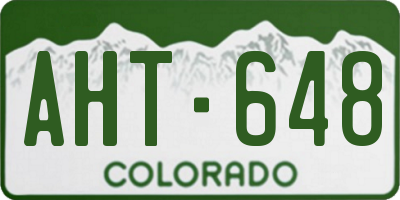 CO license plate AHT648