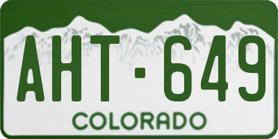 CO license plate AHT649