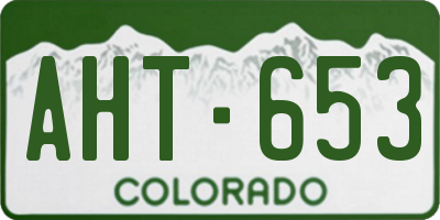 CO license plate AHT653