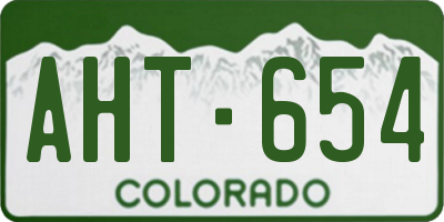 CO license plate AHT654