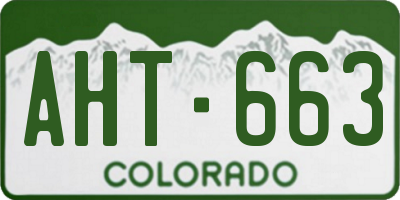 CO license plate AHT663
