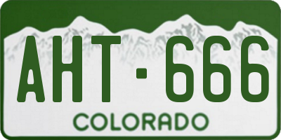 CO license plate AHT666