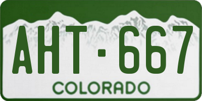 CO license plate AHT667