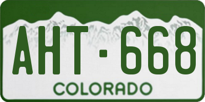 CO license plate AHT668