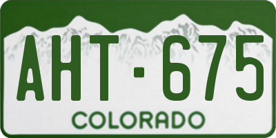 CO license plate AHT675