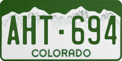 CO license plate AHT694