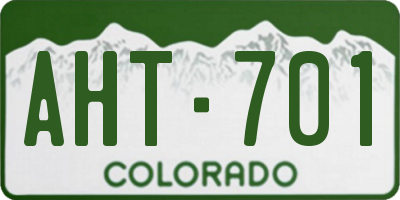 CO license plate AHT701