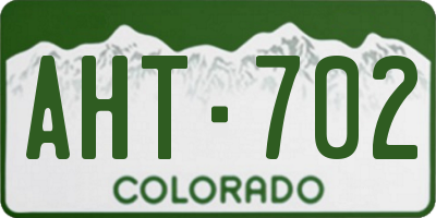 CO license plate AHT702
