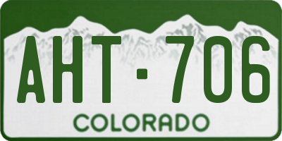CO license plate AHT706
