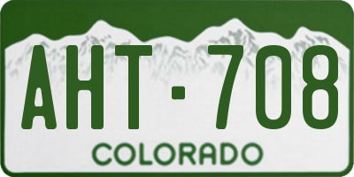 CO license plate AHT708