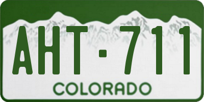 CO license plate AHT711