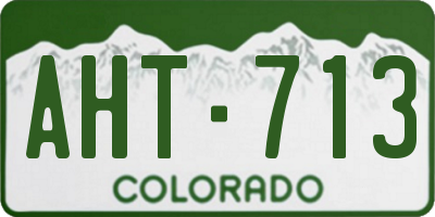 CO license plate AHT713