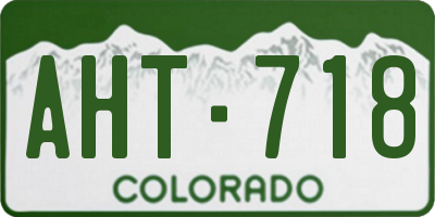 CO license plate AHT718