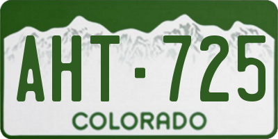 CO license plate AHT725