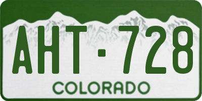 CO license plate AHT728