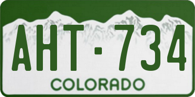 CO license plate AHT734